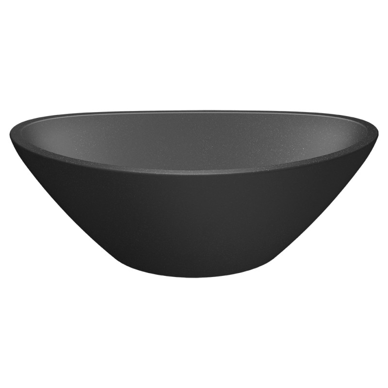 Umywalka Nablatowa Granitowa Czarna Umywalka do Łazienki Laveo VELA