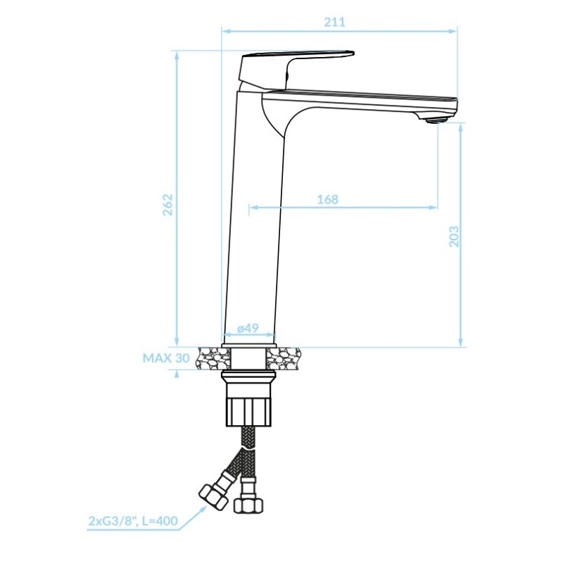 Bateria Umywalkowa Stojąca Nablatowa Złota Gava Kuchinox