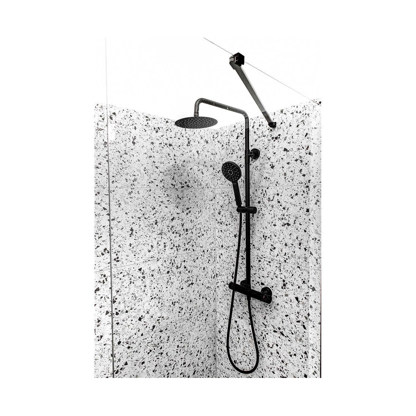 Kolumna Natryskowa z Baterią Czarna VOLUMO Laveo