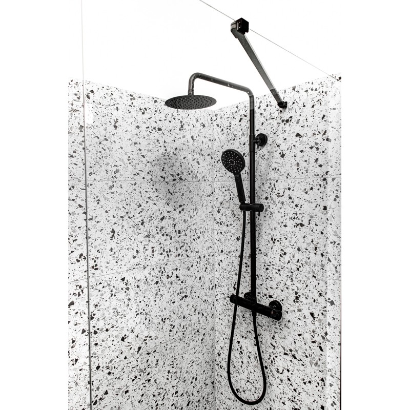 Kolumna Natryskowa z Baterią Czarna VOLUMO Laveo