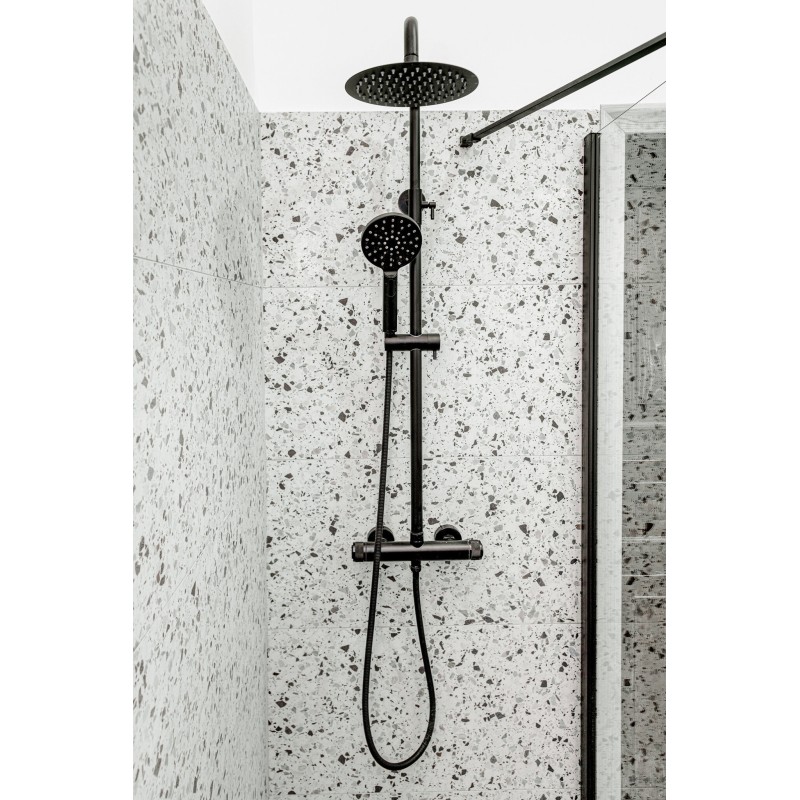 Kolumna Natryskowa z Baterią Czarna VOLUMO Laveo