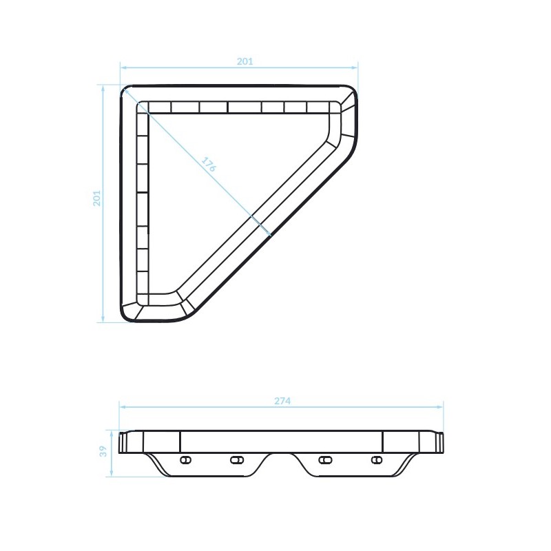 Półka Łazienkowa Ścienna Narożna Płaska Czarna APO Kuchinox Półka Łazienkowa Ścienna Narożna Płaska Czarna APO Kuchinox