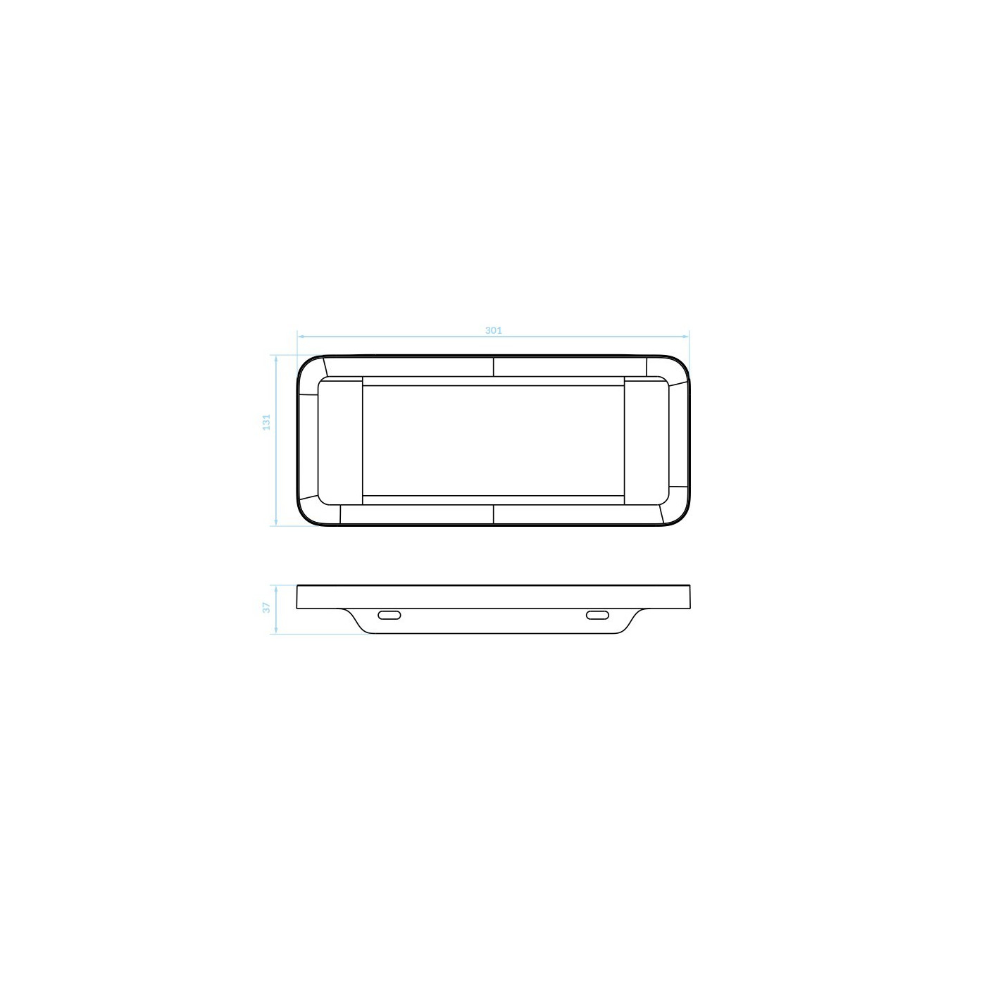 Półka Łazienkowa Ścienna Płaska Czarna APO Kuchinox
