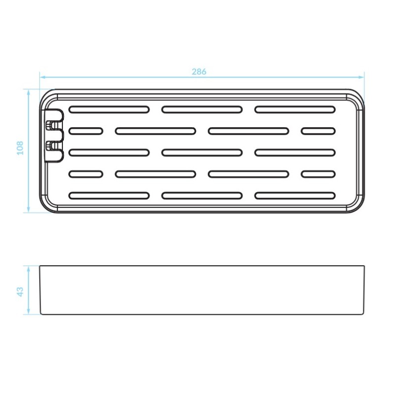 Półka Łazienkowa Ścienna z rantem Czarna APO Kuchinox Półka Łazienkowa Ścienna z rantem Czarna APO Kuchinox