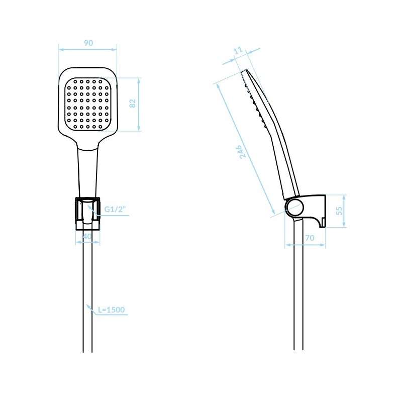 Zestaw Natryskowy Punktowy Chrom BORGO Kuchinox Zestaw Natryskowy Punktowy Chrom BORGO Kuchinox