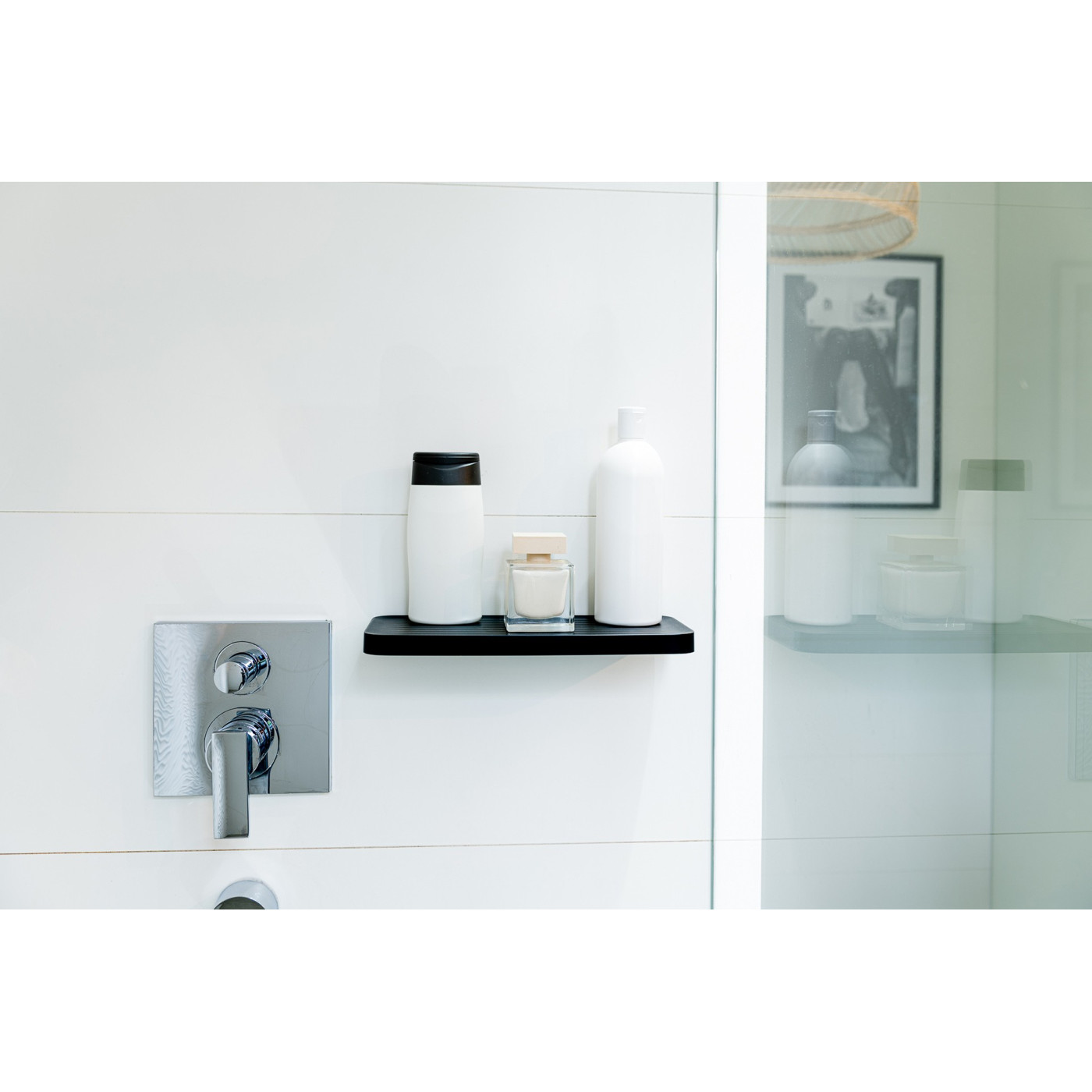 Półka Łazienkowa Ścienna Płaska Czarna APO Kuchinox