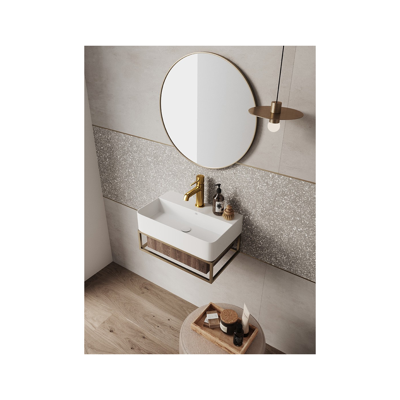 Umywalka Nablatowa Ścienna Ceramiczna Biała KVADRATO Laveo