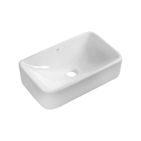 Umywalka Nablatowa Ceramiczna 48,5x29,5 cm Biała KVADRATO Laveo