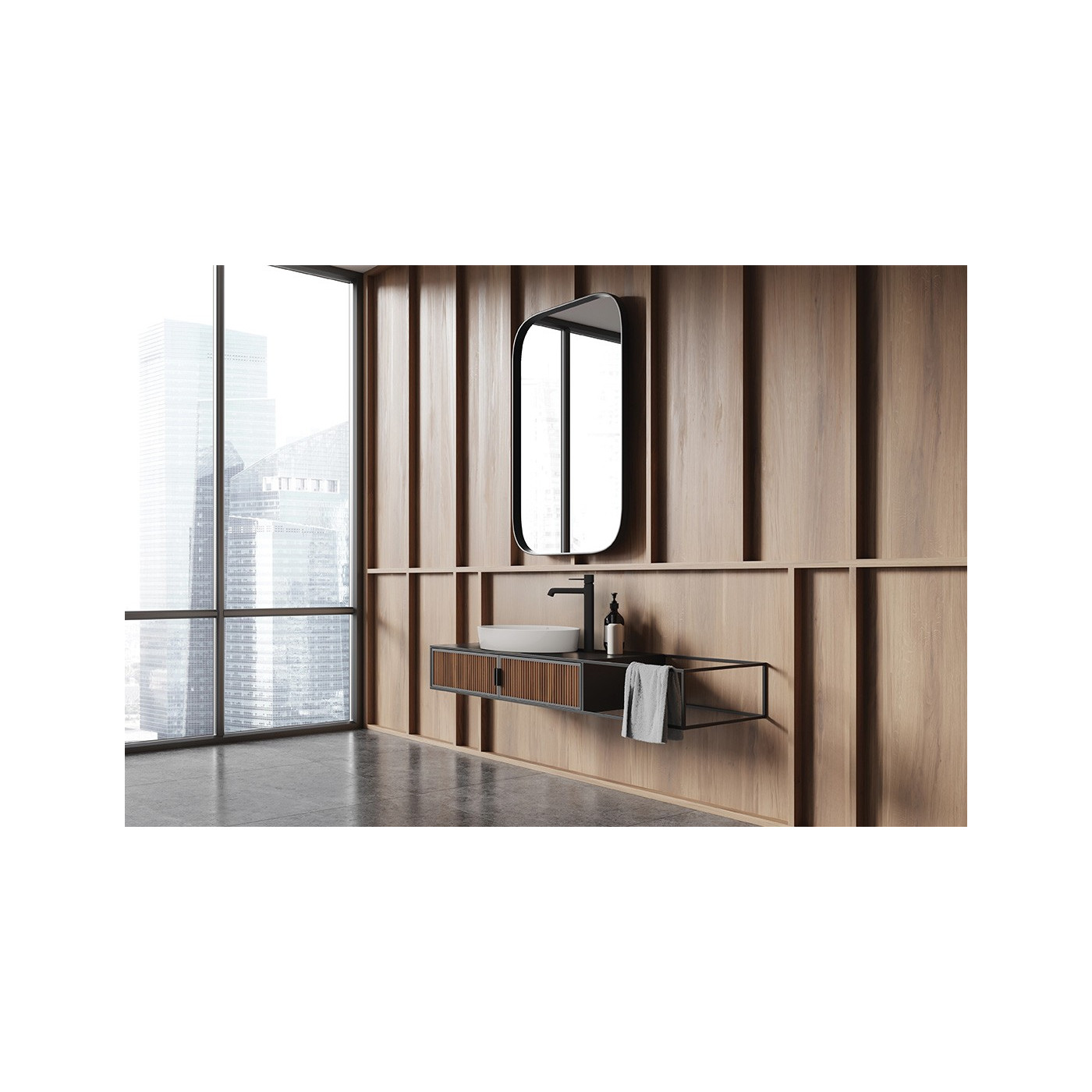 Umywalka Nablatowa Ceramiczna 48x34 cm Biała DESNA Laveo Umywalka Nablatowa Ceramiczna 48x34 cm Biała DESNA Laveo