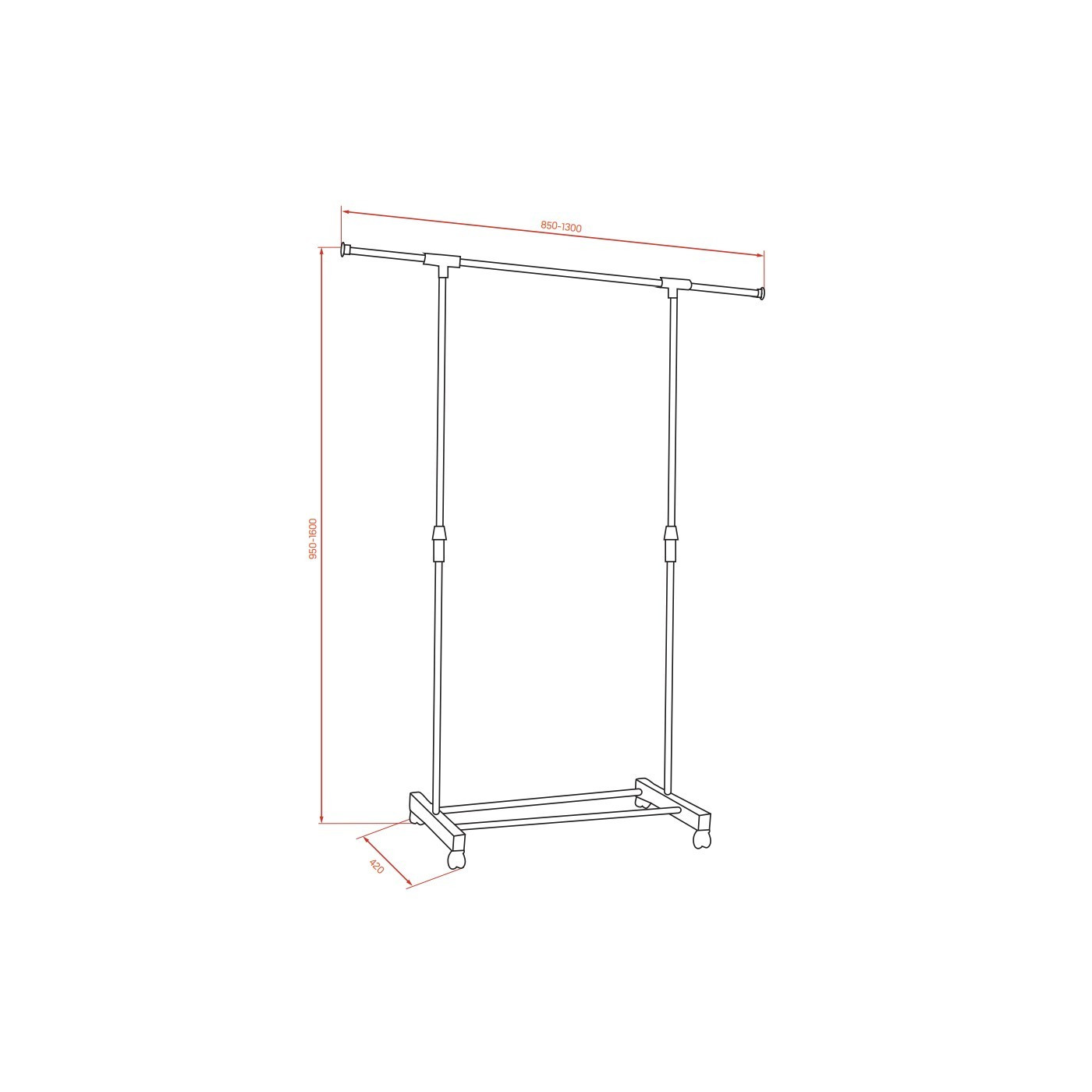 Garderoba Ruchoma PAULO Kuchinox Wieszak na Kółkach Stojak