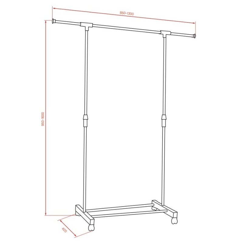 Garderoba Ruchoma PAULO Kuchinox Wieszak na Kółkach Stojak