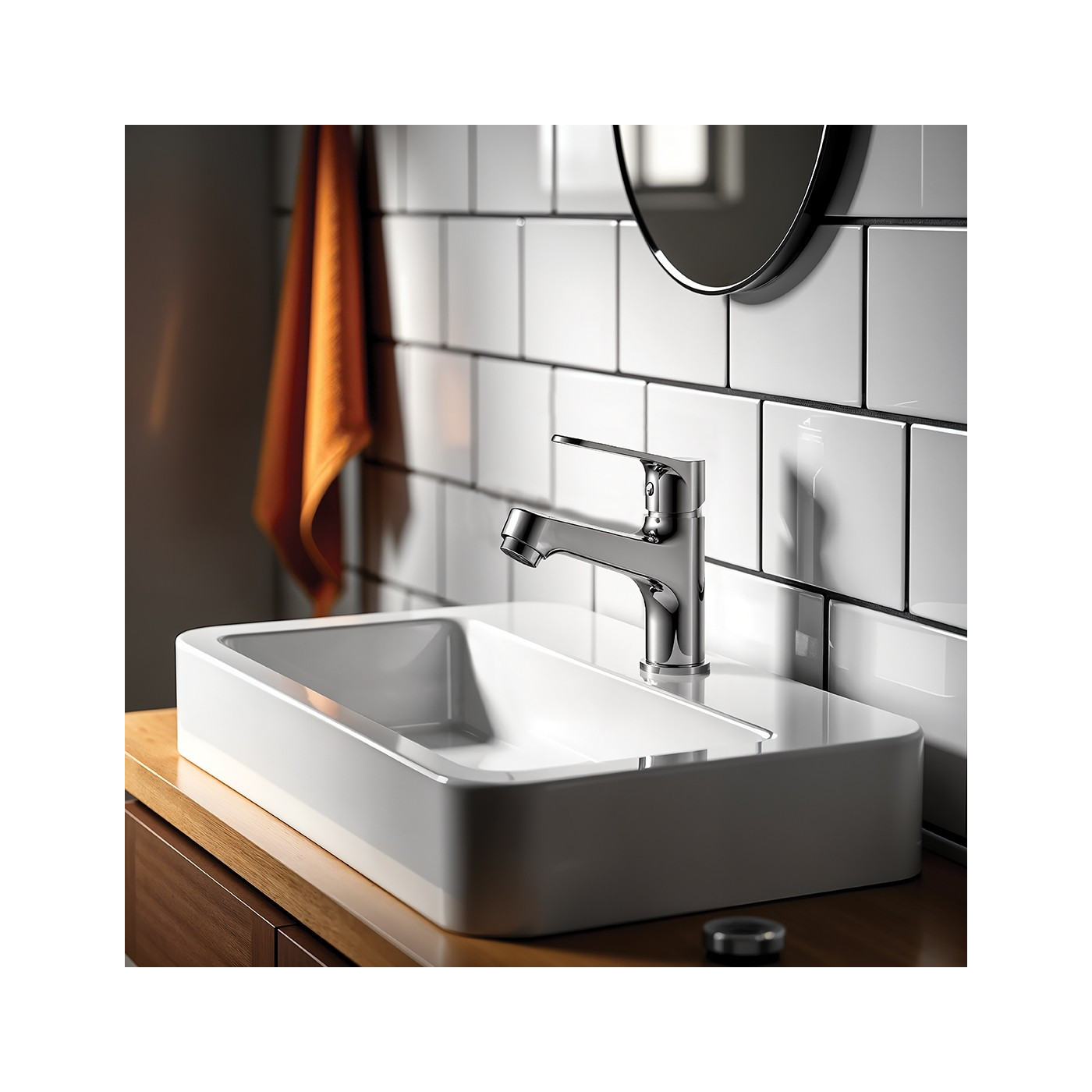 Bateria Umywalkowa Stojąca z korkiem Chrom ATEZ Kuchinox