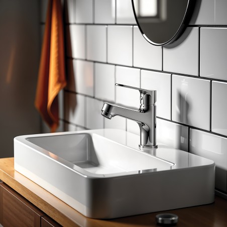 Bateria Umywalkowa Stojąca z korkiem Chrom ATEZ Kuchinox