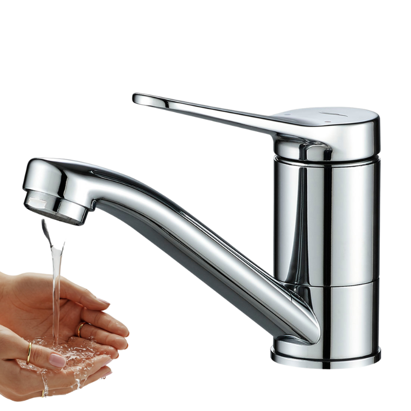 Bateria Umywalkowa Stojąca z Ruchomą Wylewką Chrom VILLA Kuchinox