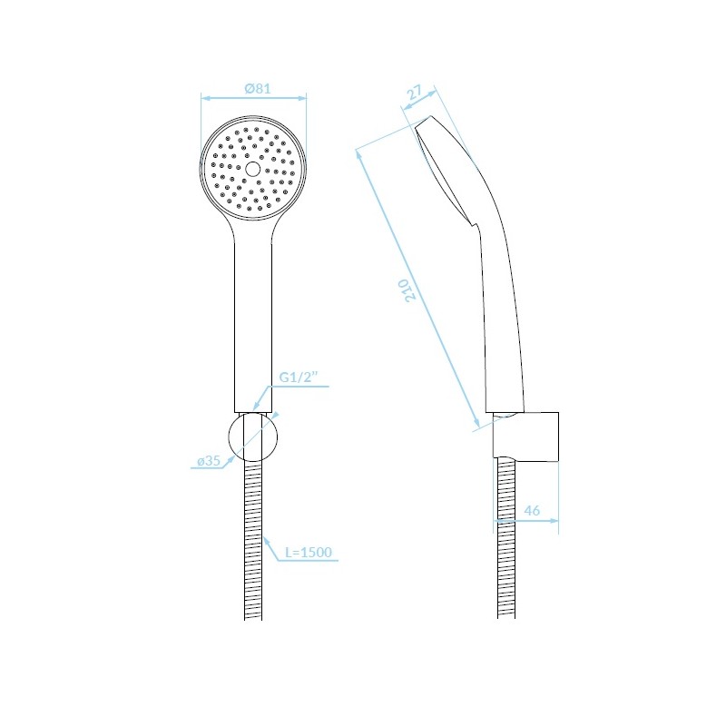 Zestaw Natryskowy Punktowy Chrom MEVA Kuchinox Zestaw Natryskowy Punktowy Chrom MEVA Kuchinox