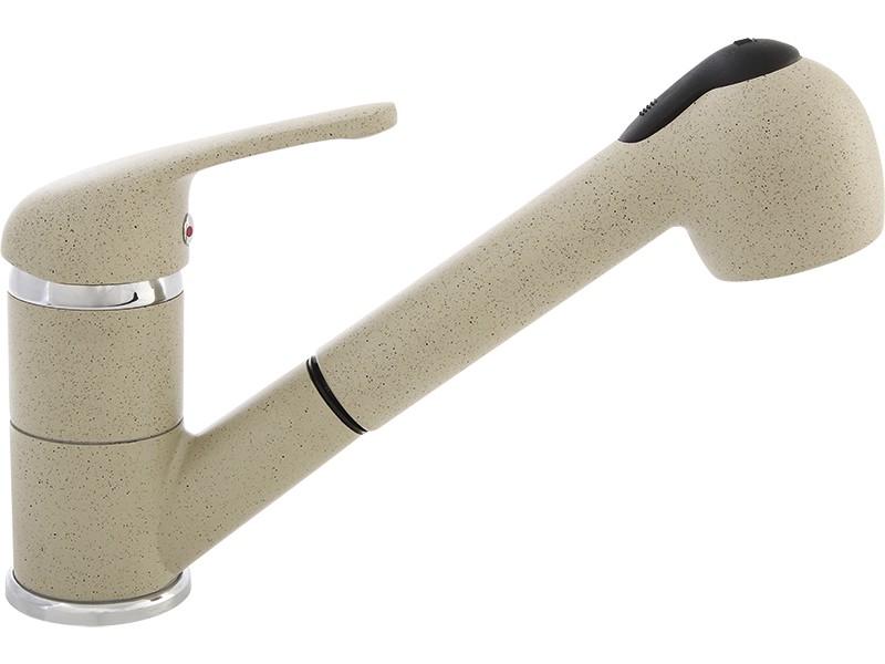 Bateria Zlewozmywakowa Stojąca z wyciąganą wylewką Beżowa DAGA