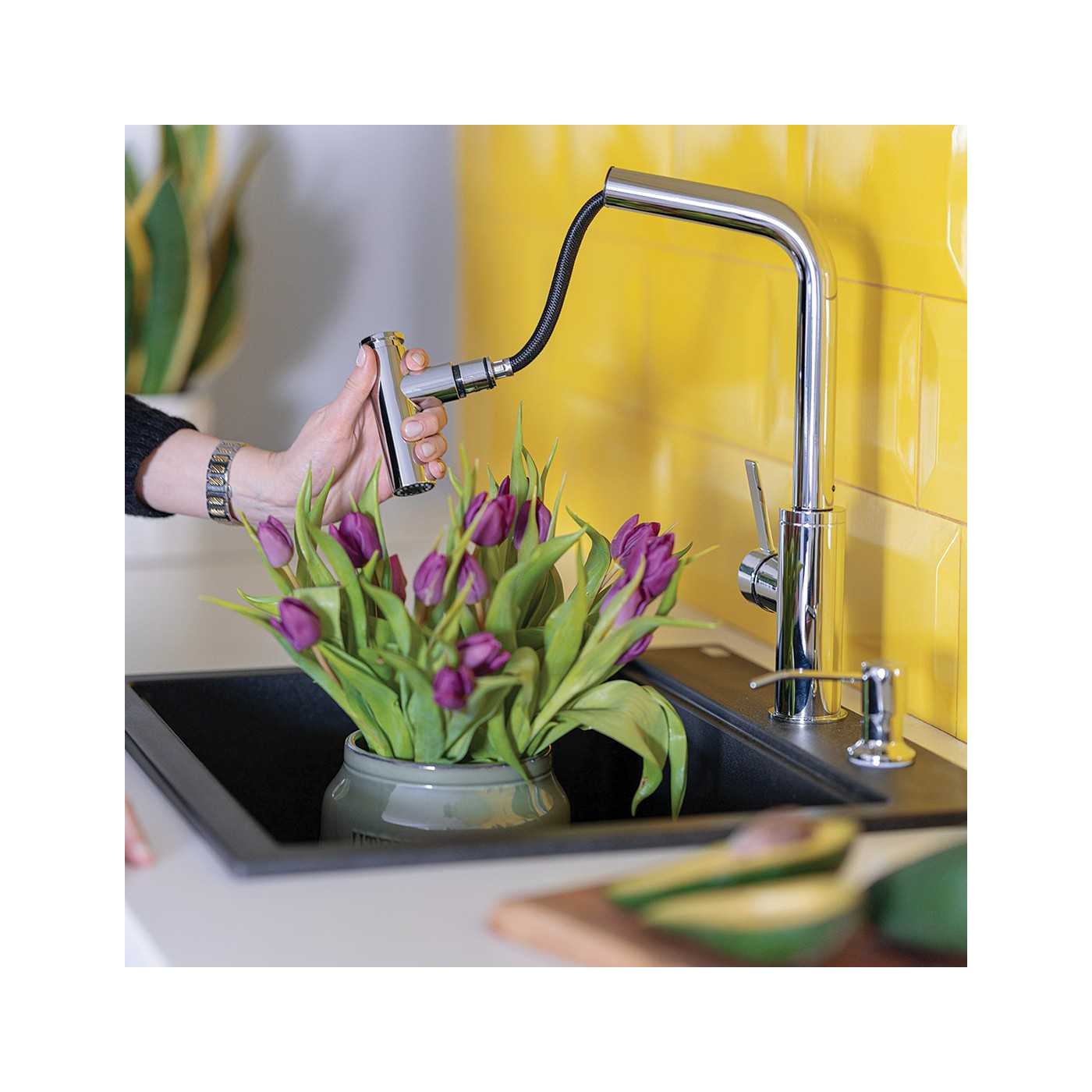 Bateria Zlewozmywakowa Stojąca z wyciąganą wylewką Chrom TORO Laveo Bateria Zlewozmywakowa Stojąca z wyciąganą wylewką Chrom TORO Laveo