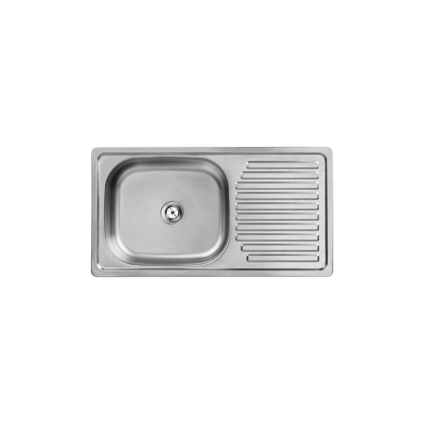 Zlewozmywak Jednokomorowy Metalowy Wpuszczany z Ociekaczem INOX TRAFIS Kuchinox