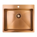 Zlew Zlewozmywak Jednokomorowy Wpuszczany Stalowy Miedź MARMARA Laveo