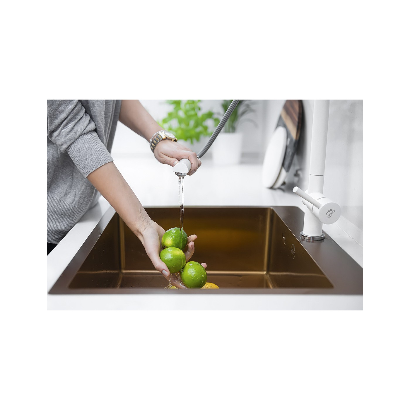 Zlew Zlewozmywak Jednokomorowy Wpuszczany Stalowy Miedź MARMARA Laveo