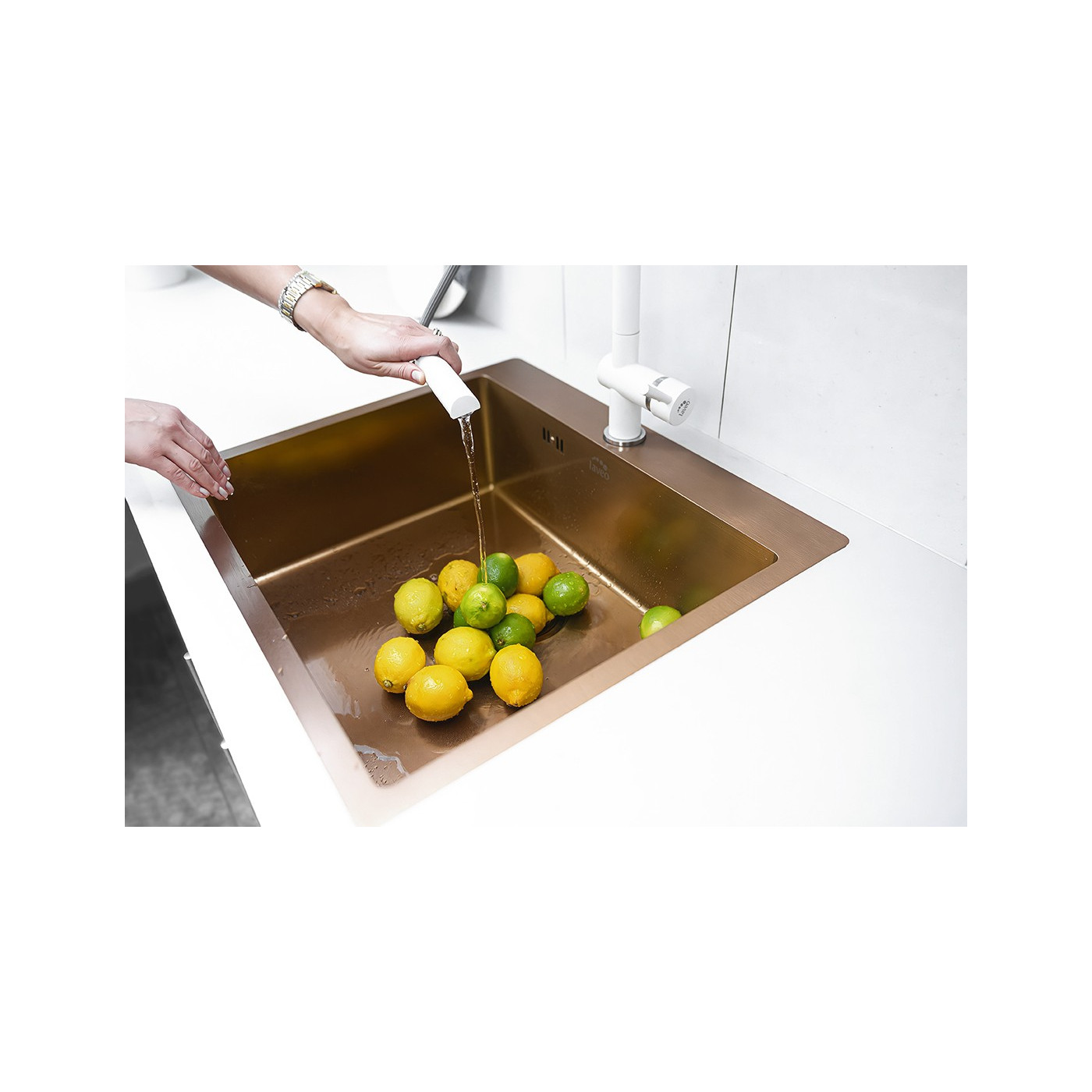 Zlew Zlewozmywak Jednokomorowy Wpuszczany Stalowy Miedź MARMARA Laveo