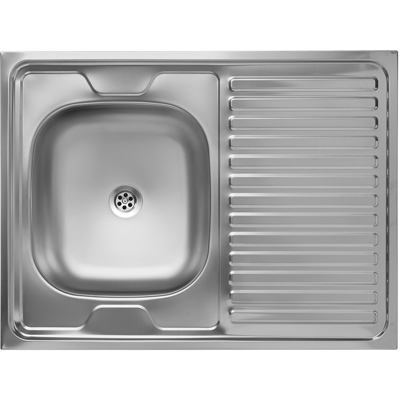 Zlewozmywak Jednokomorowy Stalowy Nakładany z Ociekaczem INOX Kuchinox