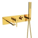 Bateria Wannowa Podtynkowa z Zestawem Natryskowym POLA Złota Laveo Bateria Wannowa Podtynkowa z Zestawem Natryskowym POLA Złota Laveo