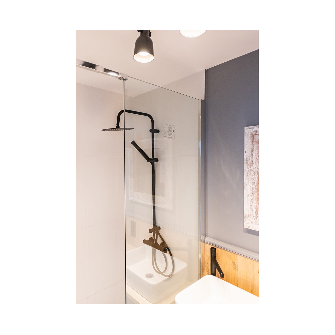 Kolumna Natryskowa Prysznicowa z Baterią Szara PRETTO Laveo