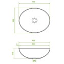 Umywalka Nablatowa Ceramiczna Owalna 41x33 cm Czarna DESNA Laveo Umywalka Nablatowa Ceramiczna Owalna 41x33 cm Czarna DESNA Laveo