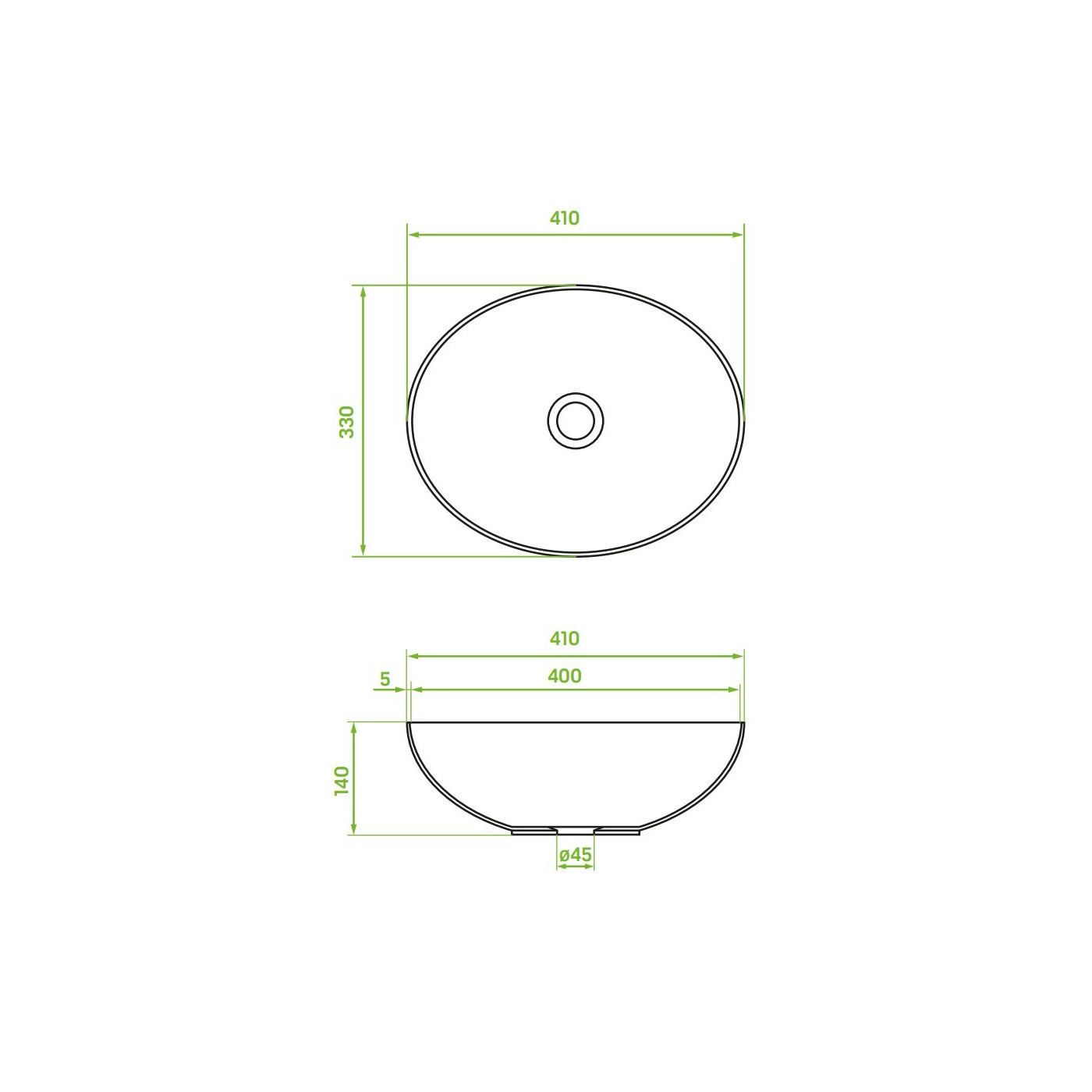 Umywalka Nablatowa Ceramiczna Owalna 41x33 cm Czarna DESNA Laveo Umywalka Nablatowa Ceramiczna Owalna 41x33 cm Czarna DESNA Laveo