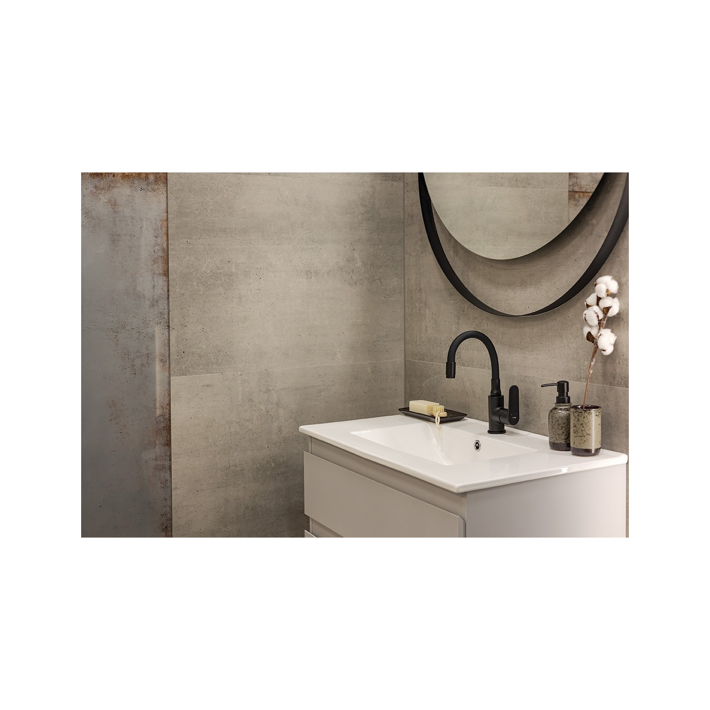 Bateria Umywalkowa z Elastyczną Wylewką DIMA Czarna Kuchinox