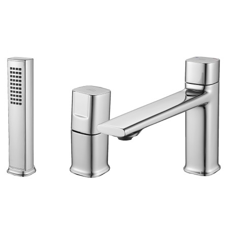 Bateria Wannowa Stojąca Trzy Otworowa TORES Chrom Laveo