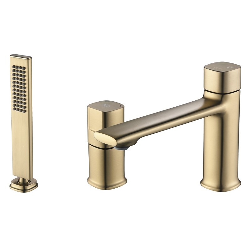 Bateria Wannowa Stojąca Trzy Otworowa TORES Złota Laveo