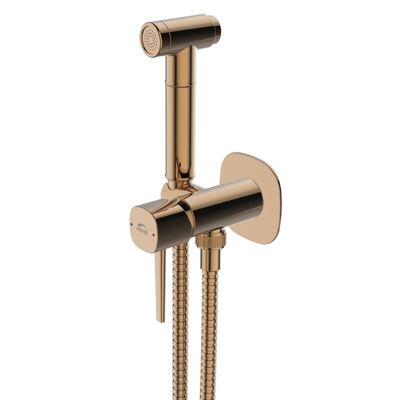 Bateria Bidetowa Podtynkowa z Zestawem Natryskowym Miedziana POLA Laveo