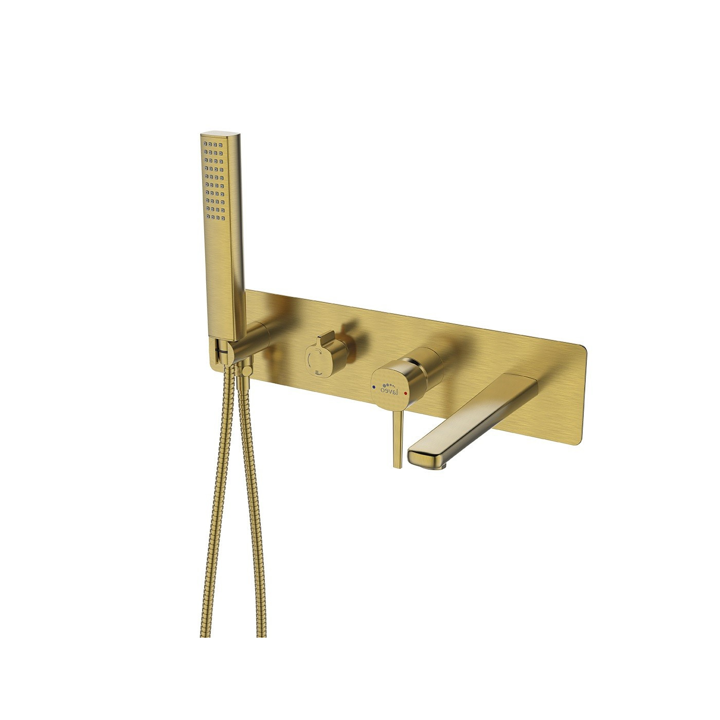 Bateria Wannowa Podtynkowa z Zestawem Natryskowym POLA Złota Laveo Bateria Wannowa Podtynkowa z Zestawem Natryskowym POLA Złota Laveo