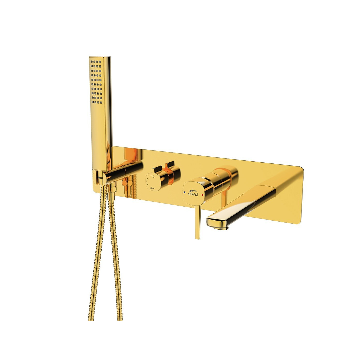 Bateria Wannowa Podtynkowa z Zestawem Natryskowym POLA Złota Laveo Bateria Wannowa Podtynkowa z Zestawem Natryskowym POLA Złota Laveo