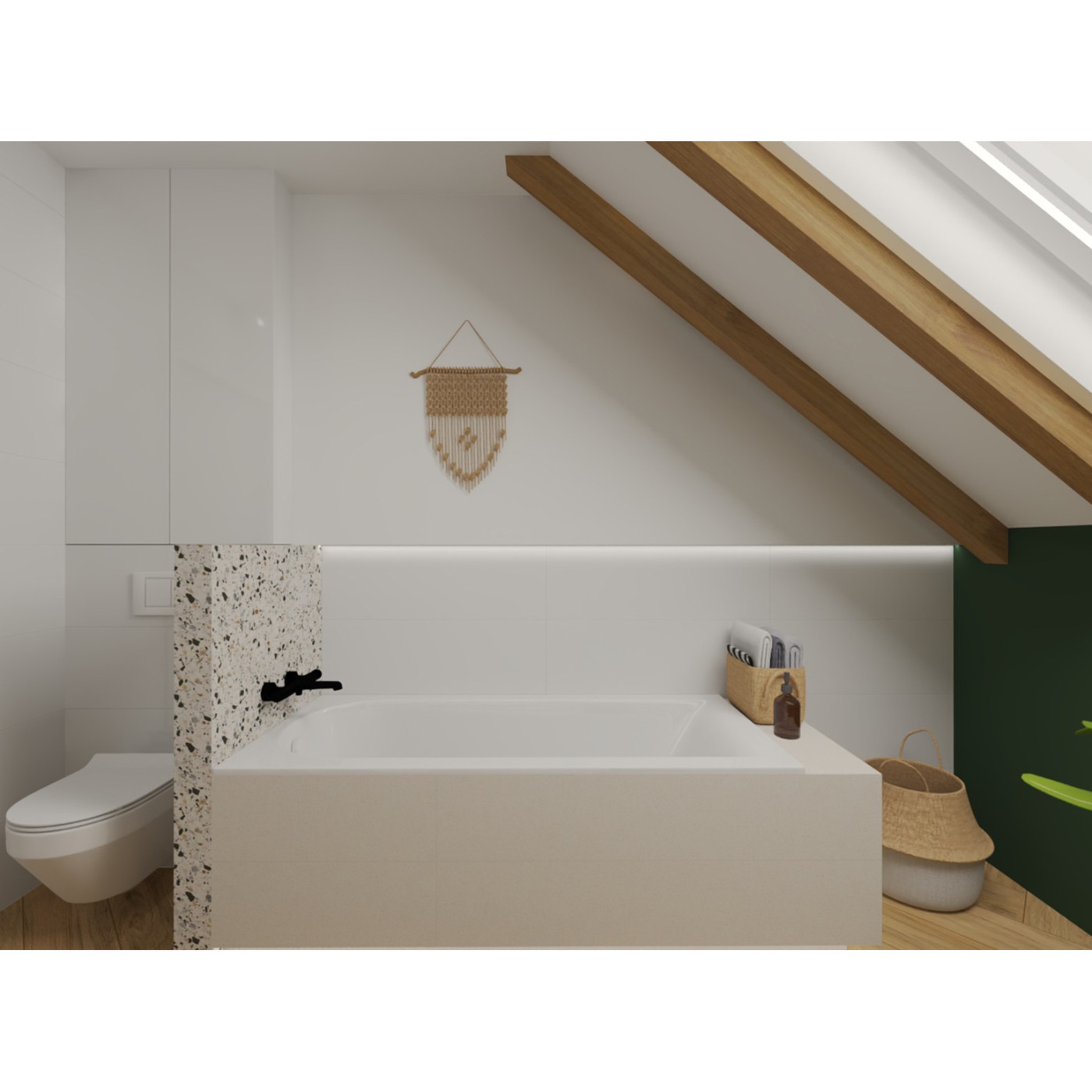 Bateria Wannowa Ścienna PRETTO Czarna Laveo