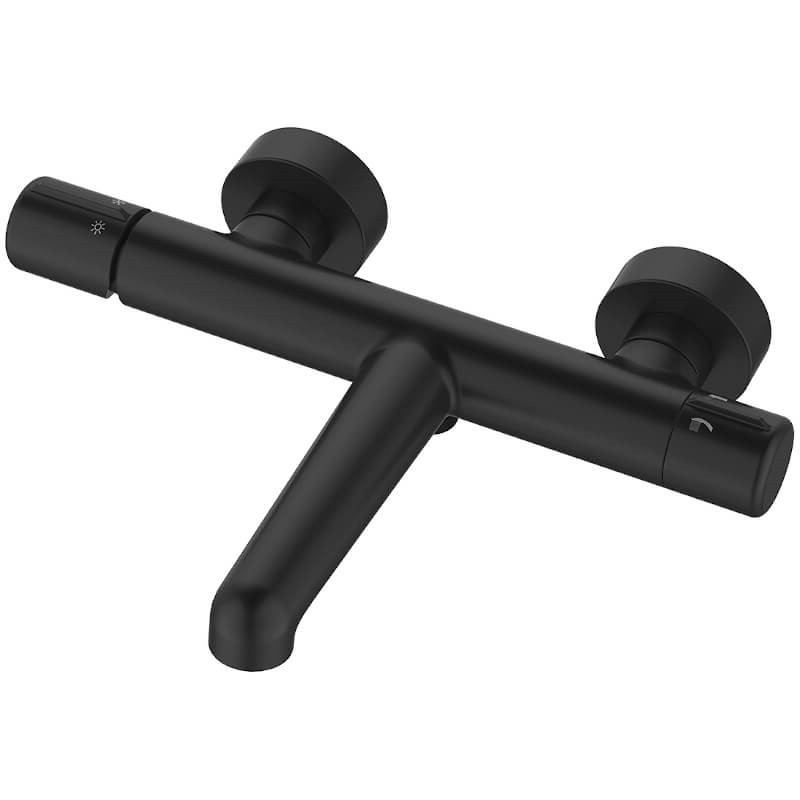 Bateria Wannowa Ścienna PRETTO Czarna Laveo