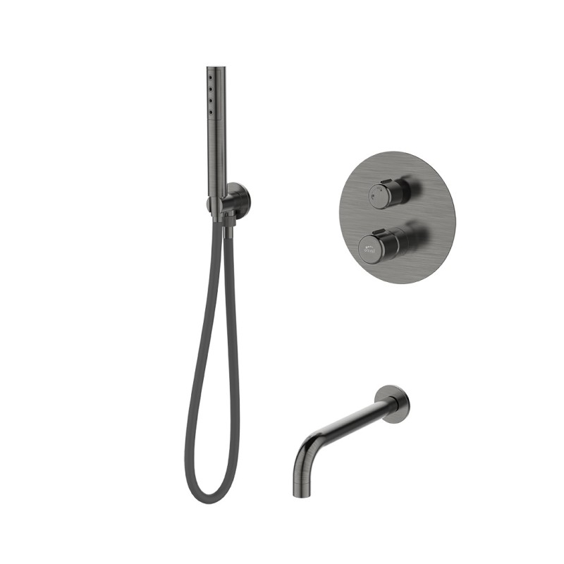 Bateria Wannowa Natryskowa Podtynkowa Grafit PRETTO Laveo Bateria Wannowa Natryskowa Podtynkowa Grafit PRETTO Laveo