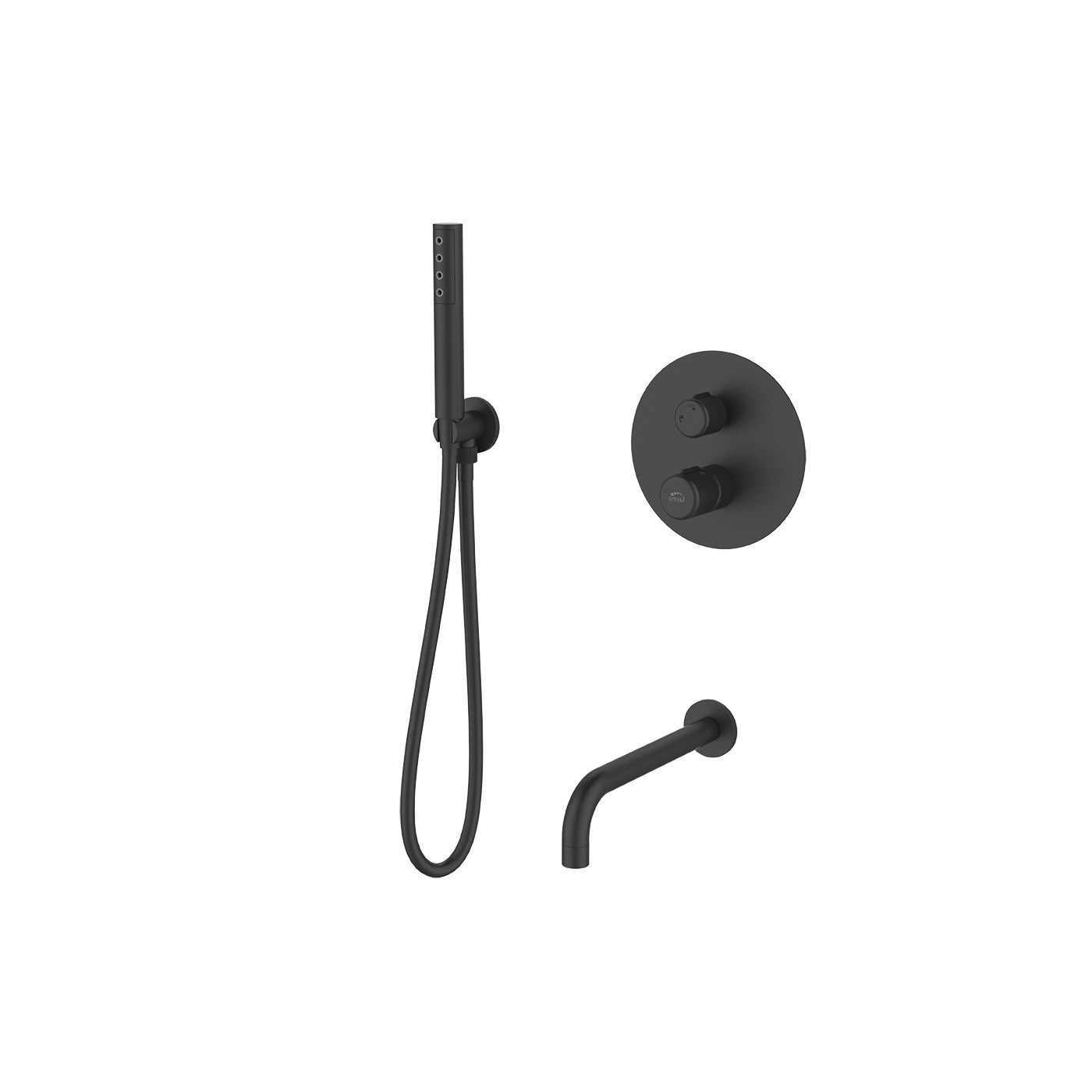 Bateria Wannowa Natryskowa Podtynkowa Czarna PRETTO Laveo Bateria Wannowa Natryskowa Podtynkowa Czarna PRETTO Laveo