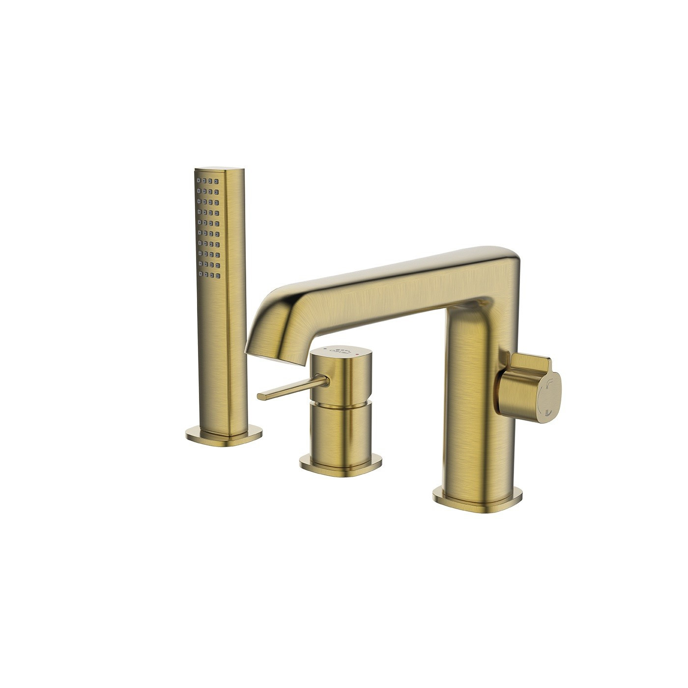 Bateria Wannowa Stojąca Trzy Otworowa Złota Mosiądz POLA Laveo