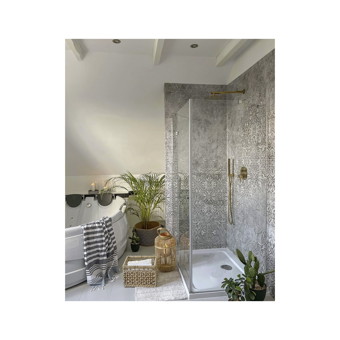 Komplet Natryskowy z Baterią Podtynkową POLA Złoty Laveo Komplet Natryskowy z Baterią Podtynkową POLA Złoty Laveo