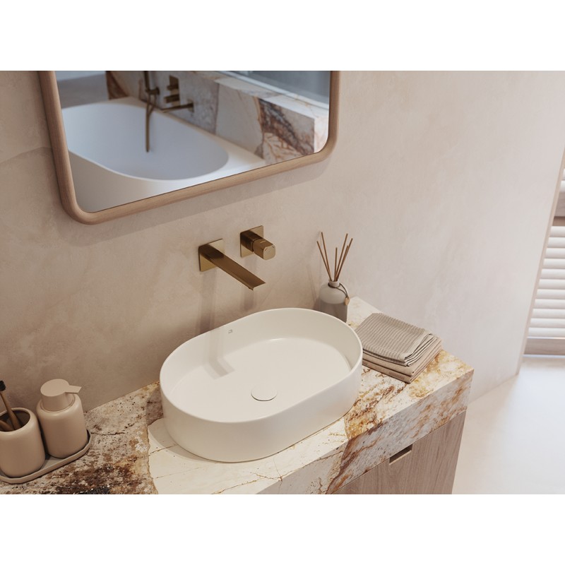 Bateria Umywalkowa Podtynkowa TORES Szczotkowane Złoto Laveo