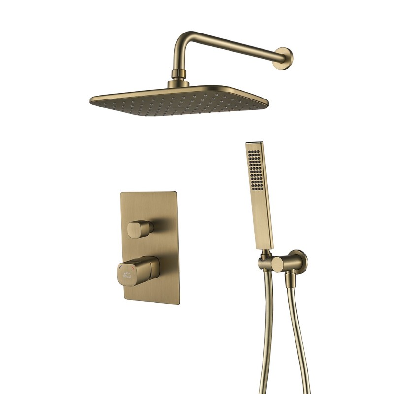 Komplet Natryskowy z Baterią Podtynkową TORES Złoto Szczotkowane Laveo Komplet Natryskowy z Baterią Podtynkową TORES Złoto Szczotkowane Laveo