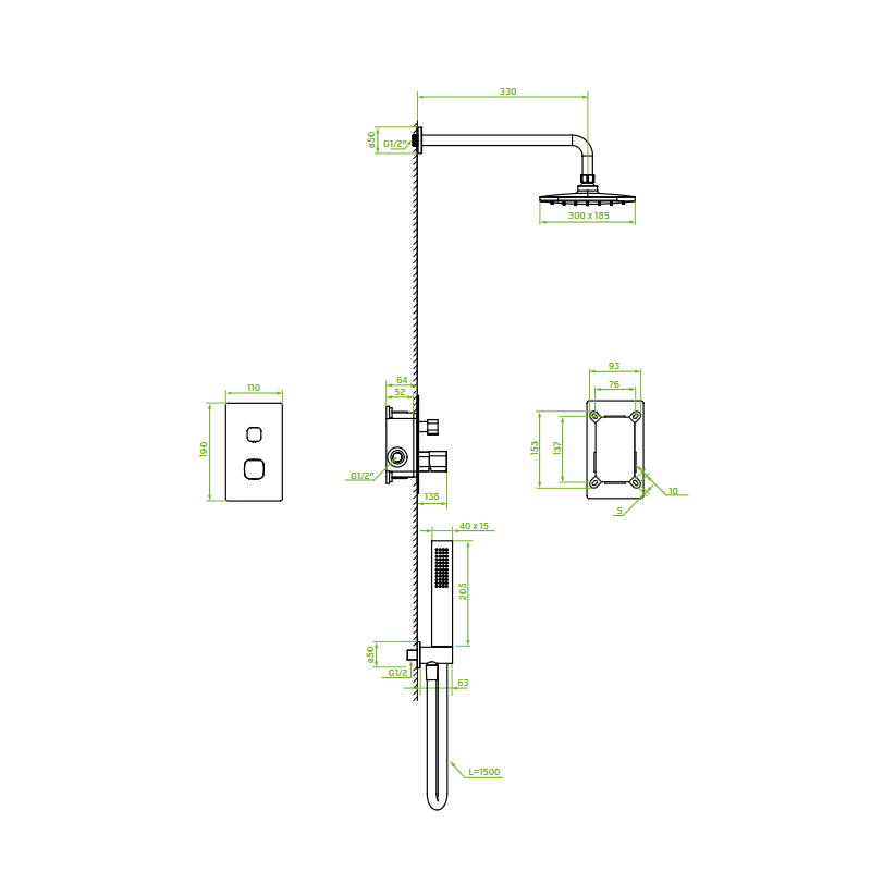 Komplet Natryskowy z Baterią Podtynkową TORES Złoto Szczotkowane Laveo Komplet Natryskowy z Baterią Podtynkową TORES Złoto Szczotkowane Laveo