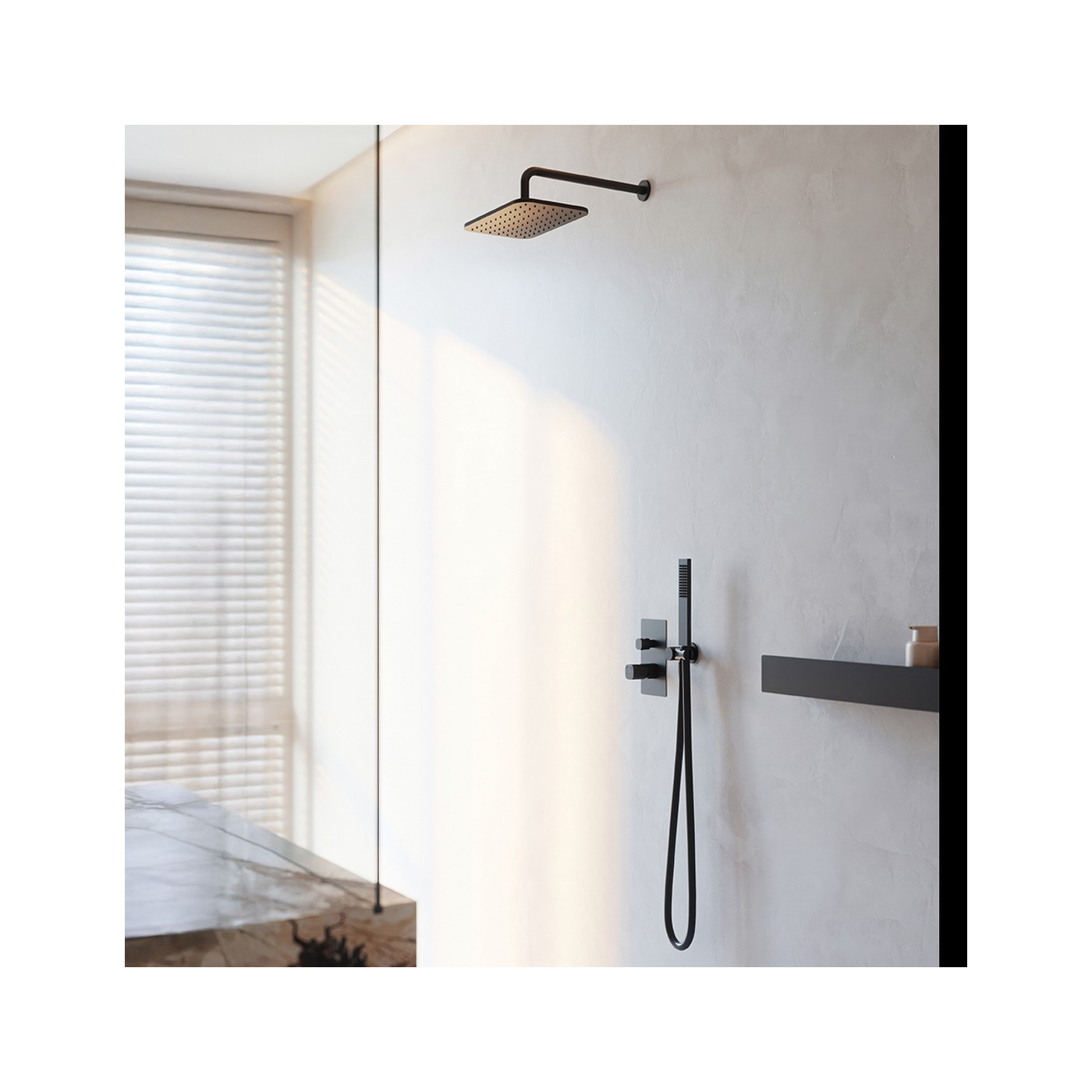 Komplet Natryskowy z Baterią Podtynkową TORES Czarny Laveo Komplet Natryskowy z Baterią Podtynkową TORES Czarny Laveo