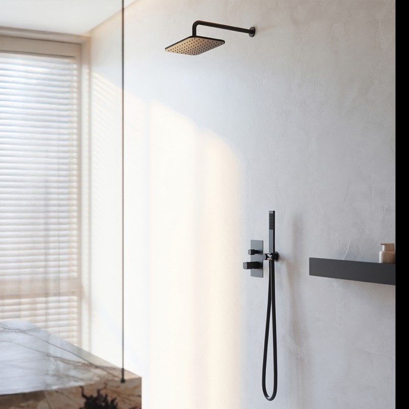 Komplet Natryskowy z Baterią Podtynkową TORES Czarny Laveo Komplet Natryskowy z Baterią Podtynkową TORES Czarny Laveo