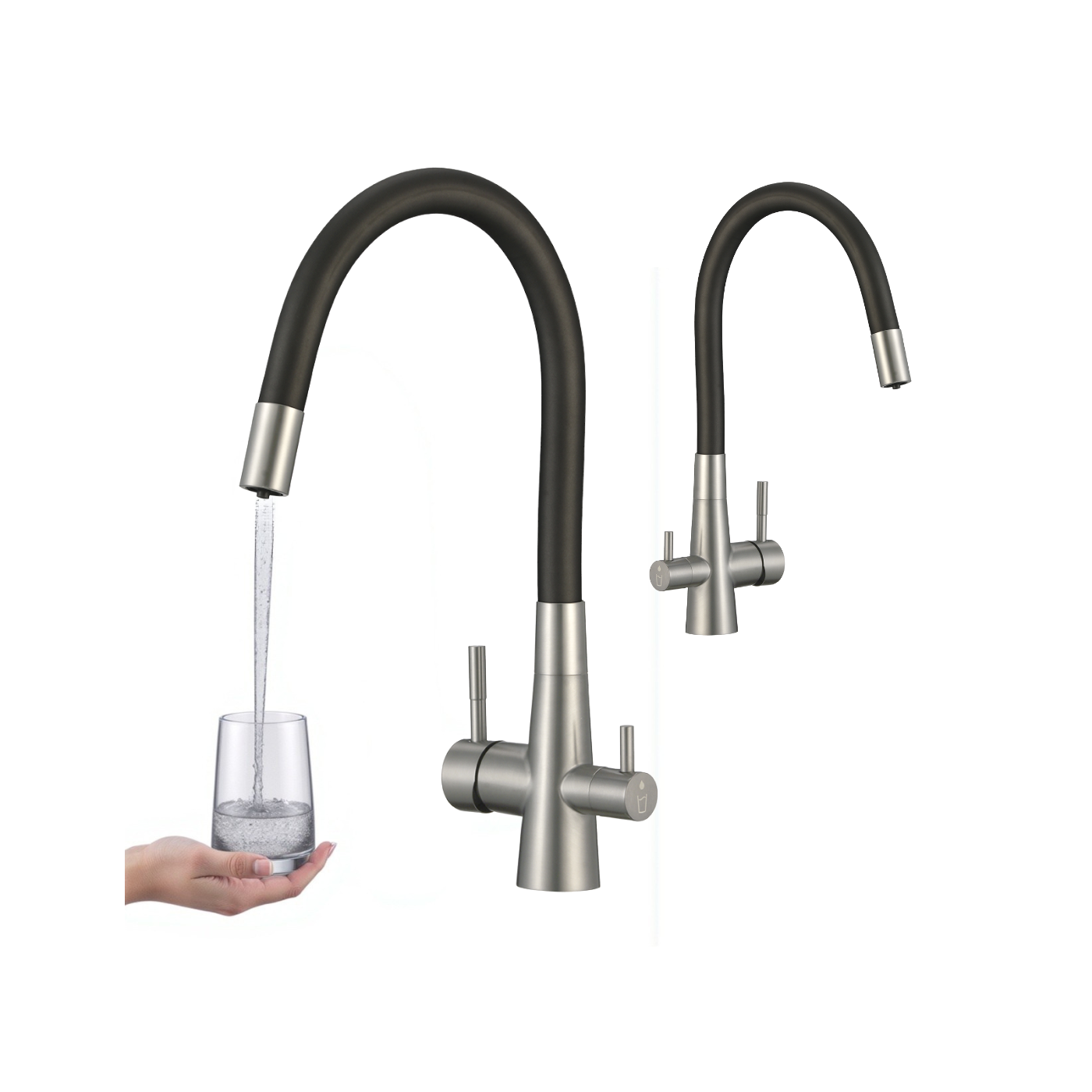 Bateria Filtrująca Wodę z Elastyczną Wylewką do Filtra Wody RIVECO