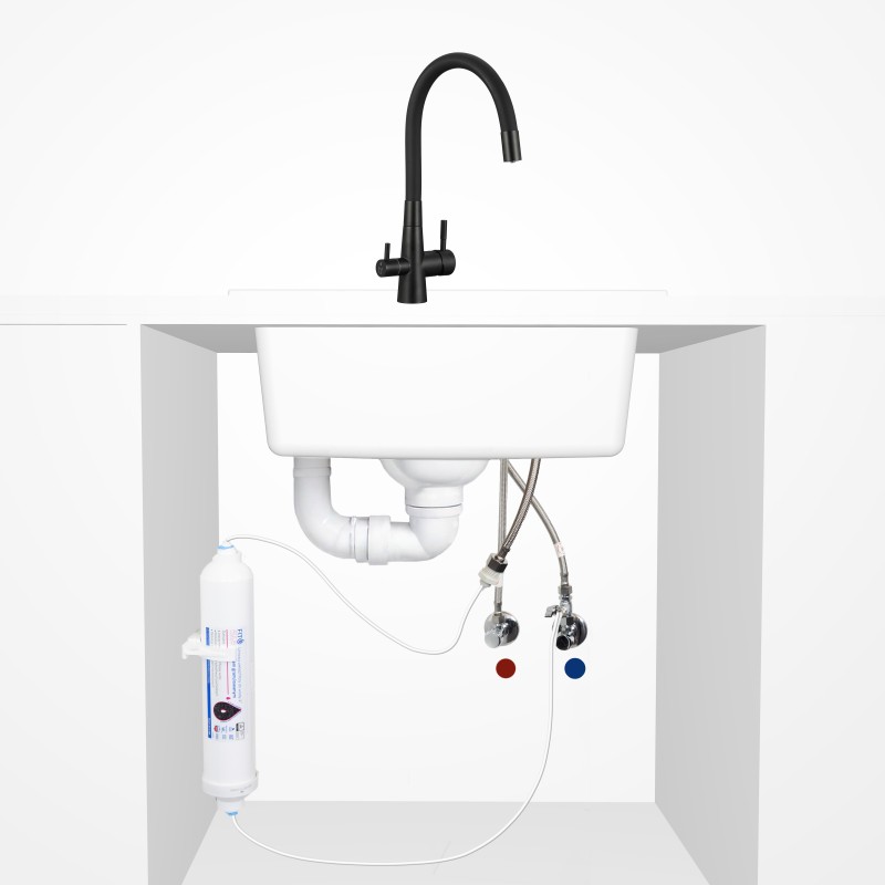 Bateria Kuchenna Riveco Czarna Do Filtra Wody Elastyczna Wylewka Stojąca 360 Bateria Kuchenna Riveco Czarna Do Filtra Wody Elastyczna Wylewka Stojąca 360