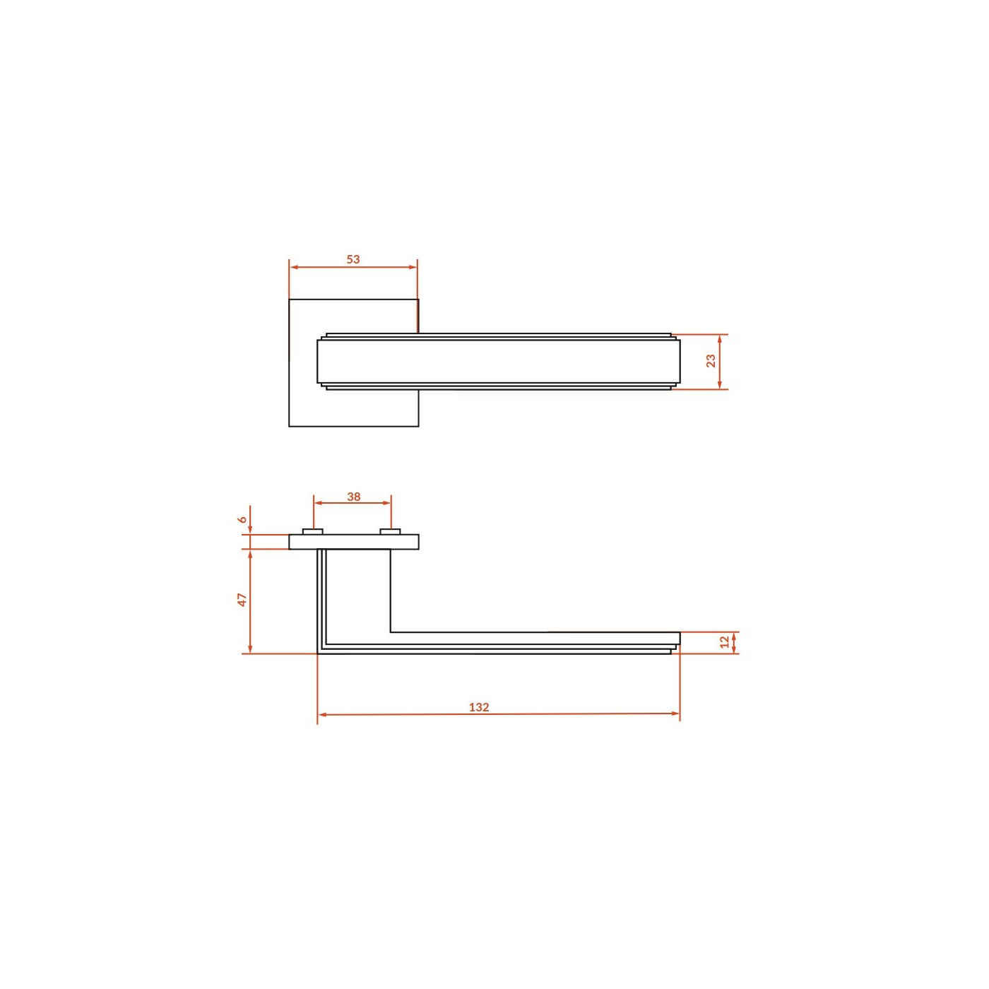 Klamka do Drzwi Wewnętrznych Czarna TESSERA Kuchinox